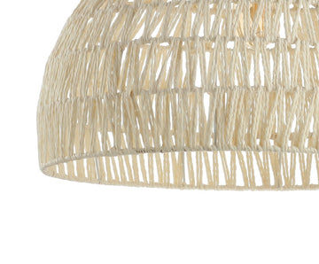 Campana 20" Bohemian Modern Woven Rattan/Iron LED Pendant